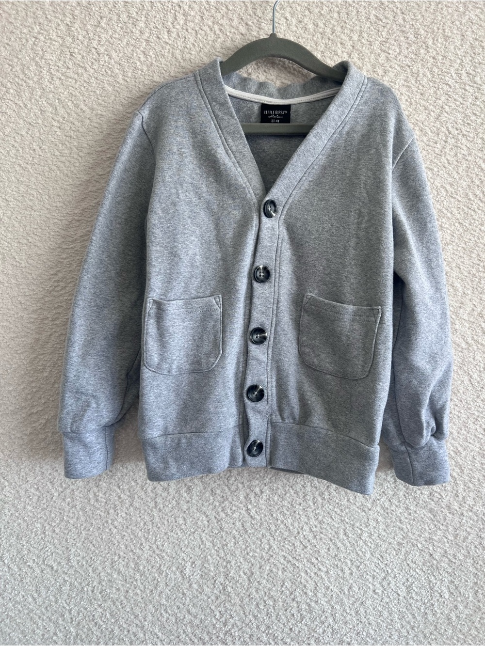 Little Bipsy‎ Toddler Long Sleeve Cotton Gray Button Down Cardigan Size 3T-4T